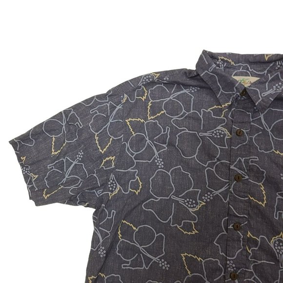Vintage Aloha Days Hawaiian Shirt Casual Button Down Cotton Hibiscus Blue M - Picture 5 of 15